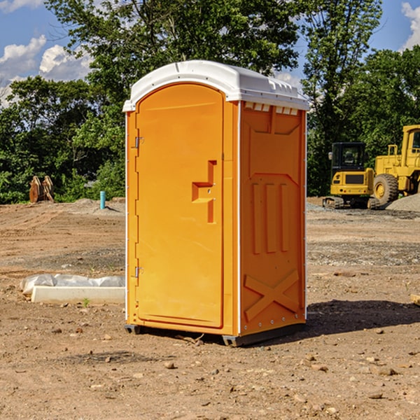 how often are the portable restrooms cleaned and serviced during a rental period in New Washington Indiana